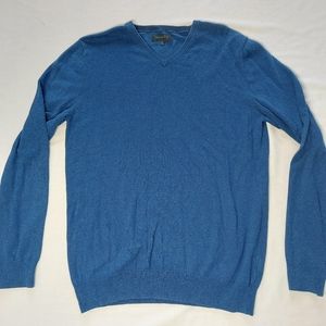RW & Co Mens Blue Essential V-Neck Sweater, Large